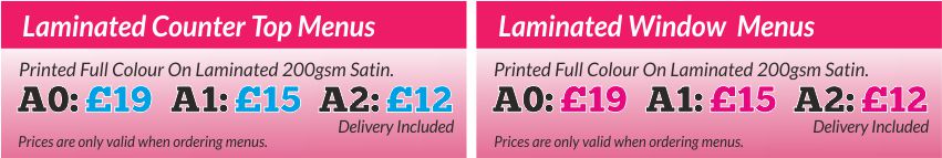 Free A2 Counter Top Menun | Free A2 Window Menu | Free Website